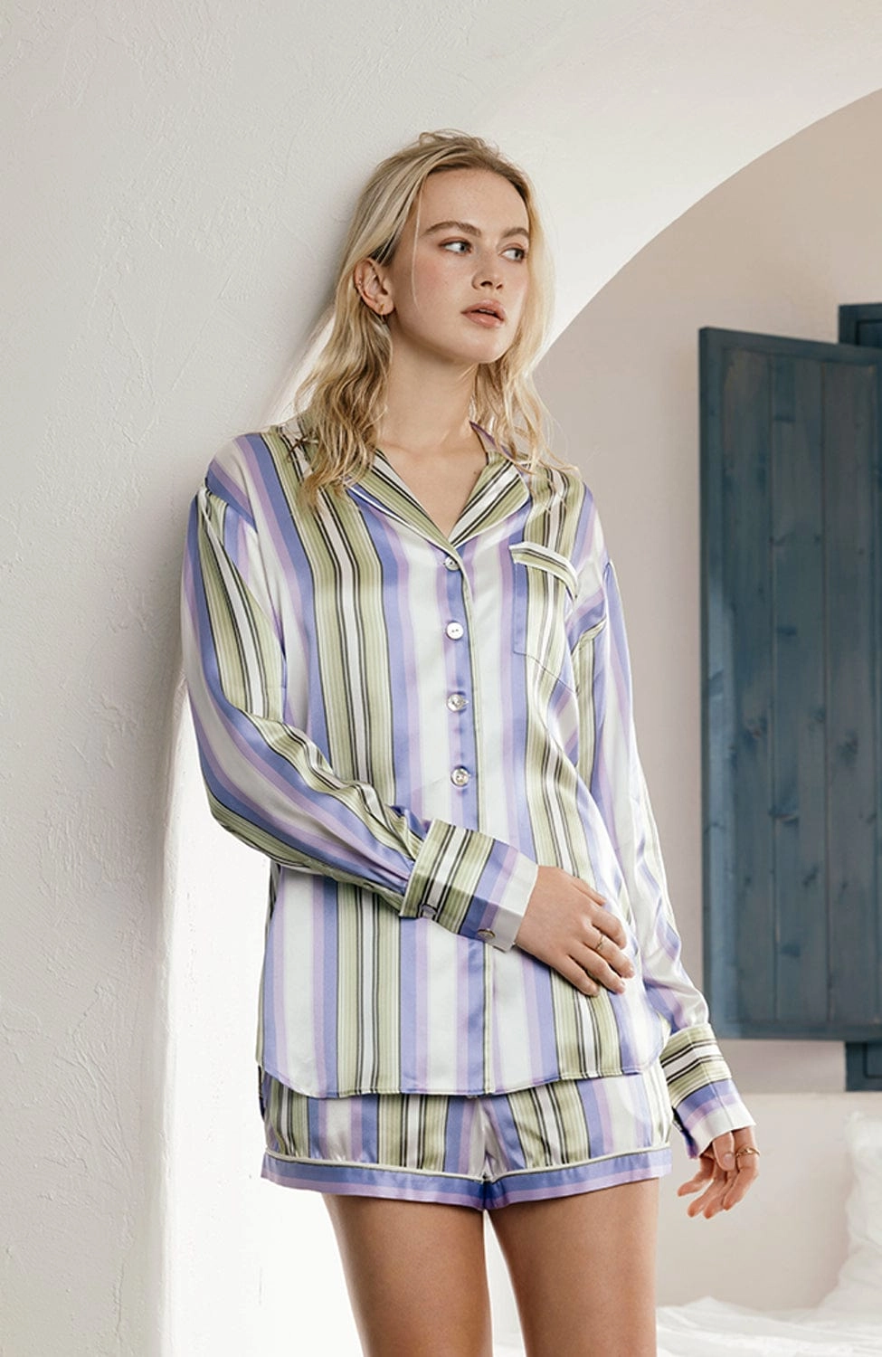Alba Draper Silk Pajama Set