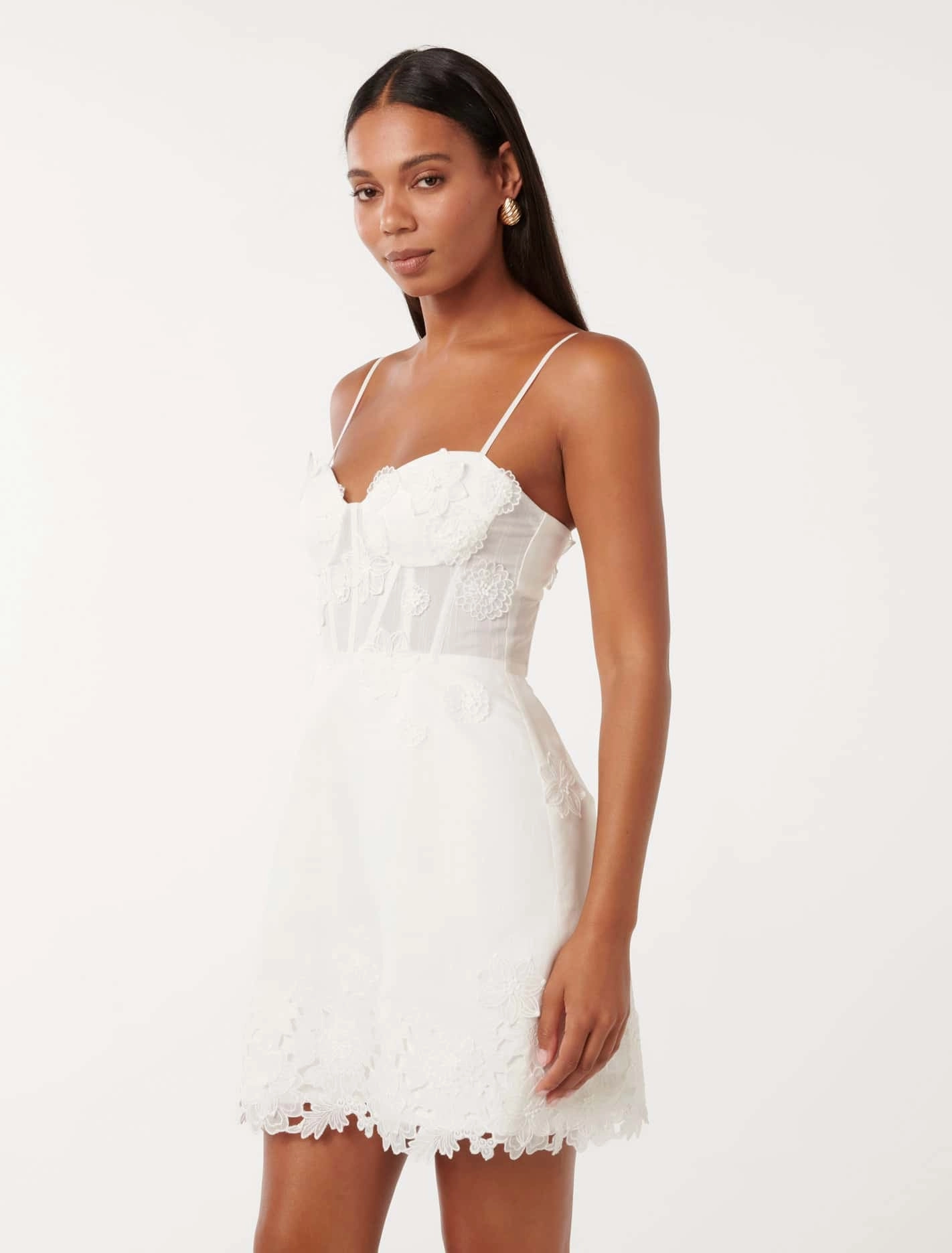 Avery Flower Detail Mini Dress