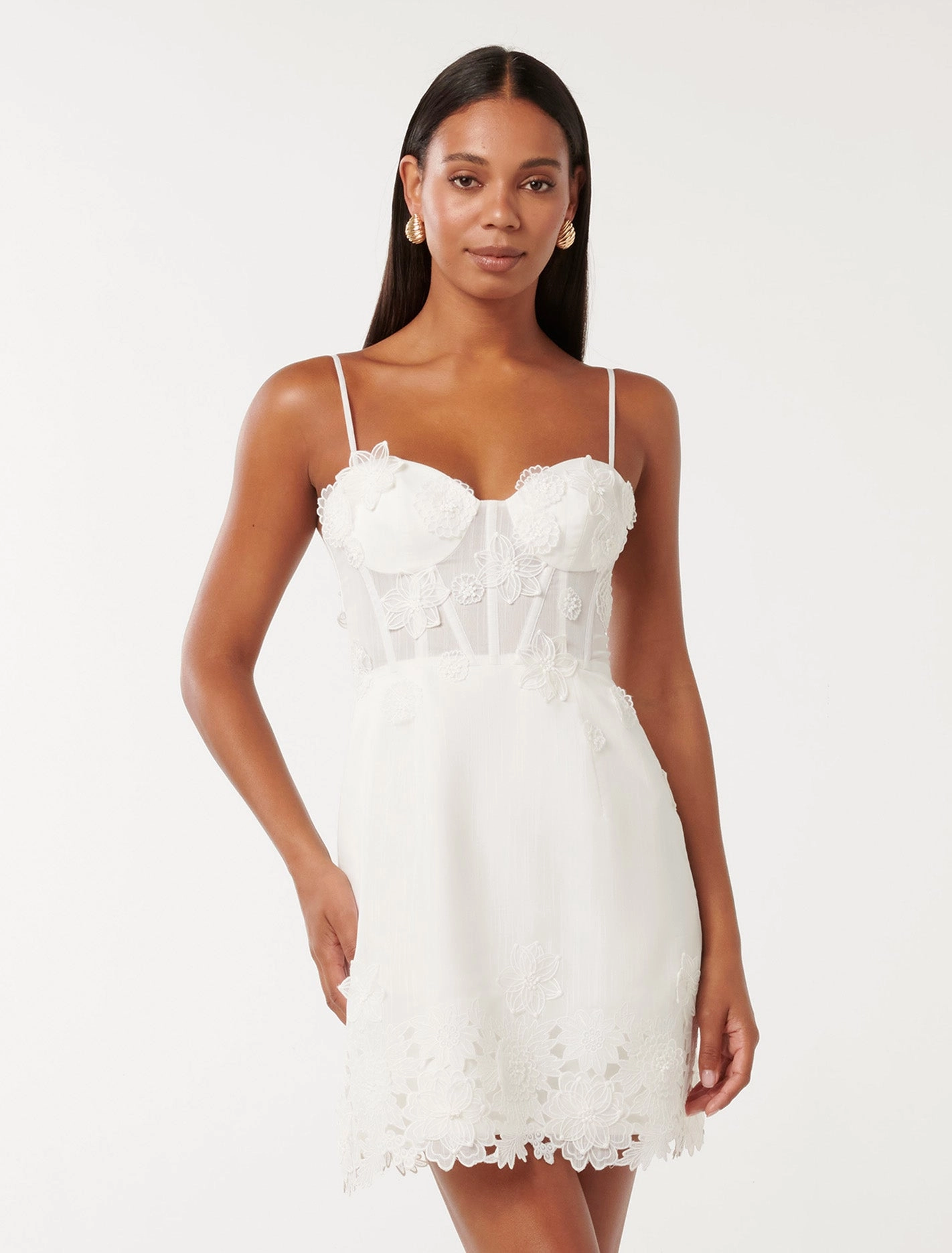 Avery Flower Detail Mini Dress