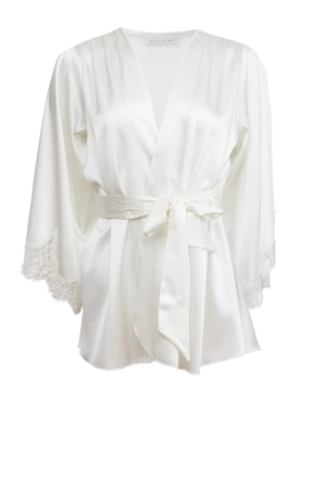 Beaded Iris Lace Angel Sleeve Robe