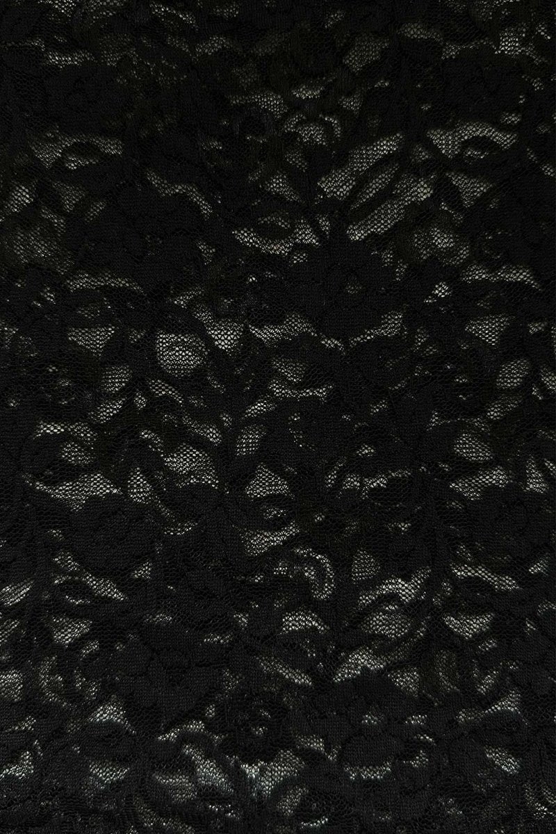 Diana Long-Sleeve Top / Black Lace