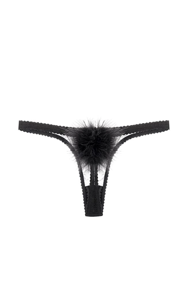 Diana Silk and Marabou Feather Pom Pom Thong