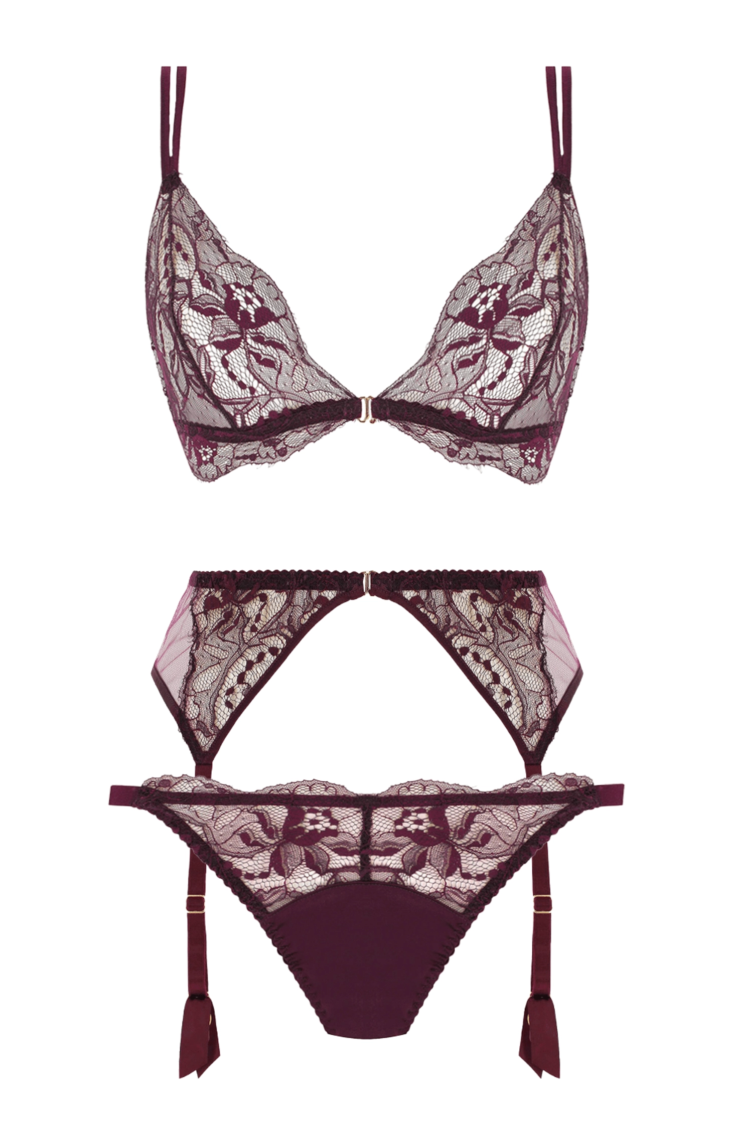 Eliza Boudoir Bra, Suspender and Ouvert Brief Set