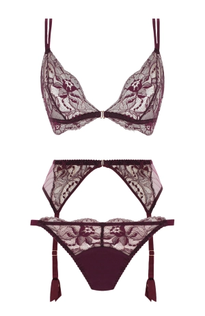 Eliza Boudoir Bra, Suspender and Ouvert Brief Set