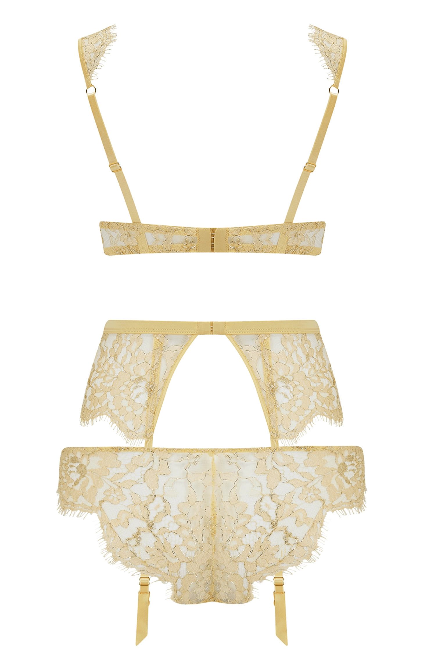 Fiorella Balcony Bra, Suspender and Brazilian Knicker Set