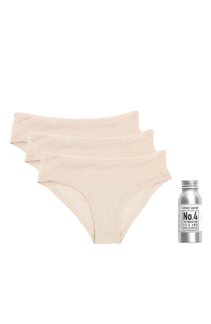 Galia Organic Pima Cotton Hipster 3 Pack and Silk Wash Gift Set