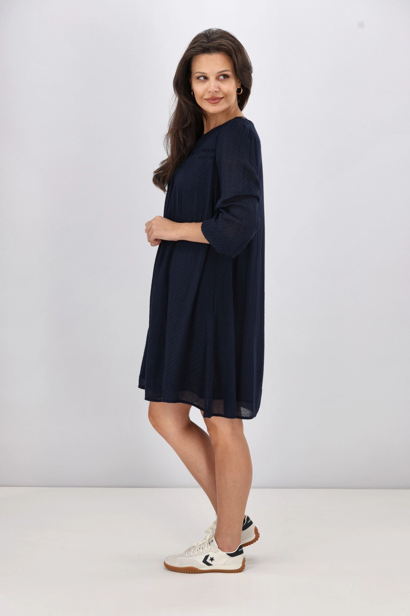 Gloss The Label Evelina Lace Detail Dress Navy