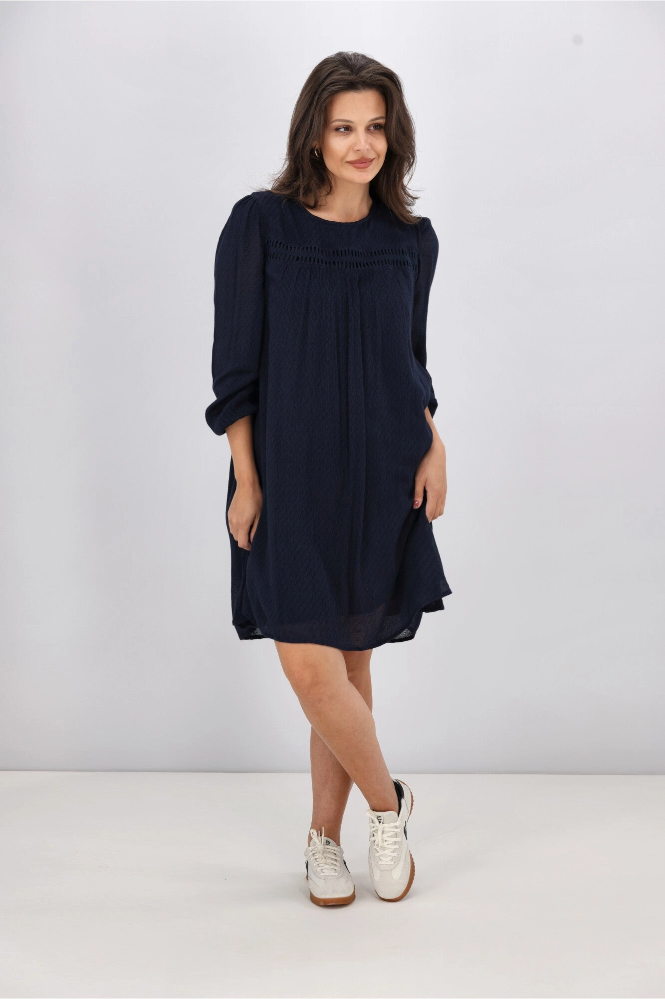 Gloss The Label Evelina Lace Detail Dress Navy