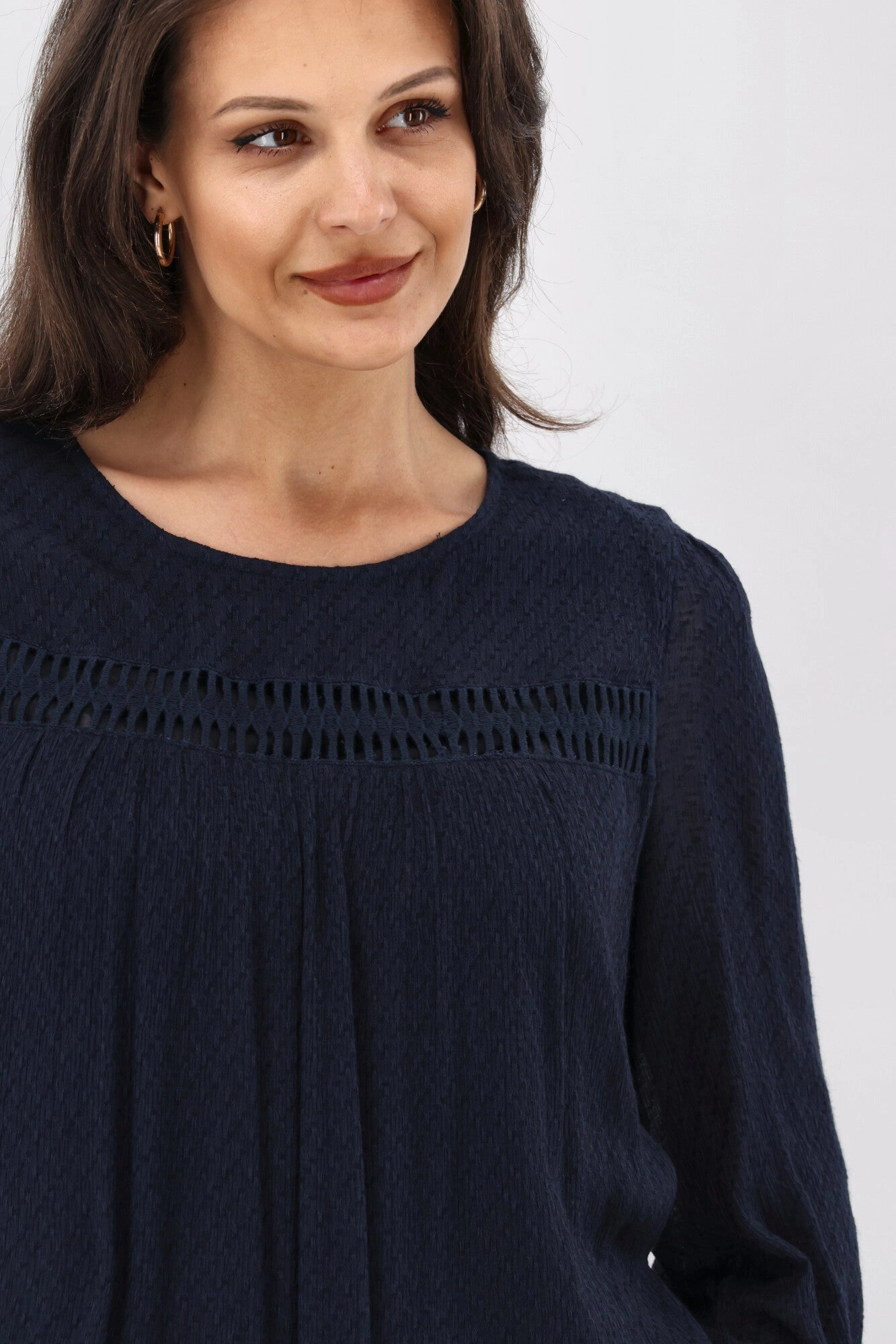 Gloss The Label Evelina Lace Detail Dress Navy