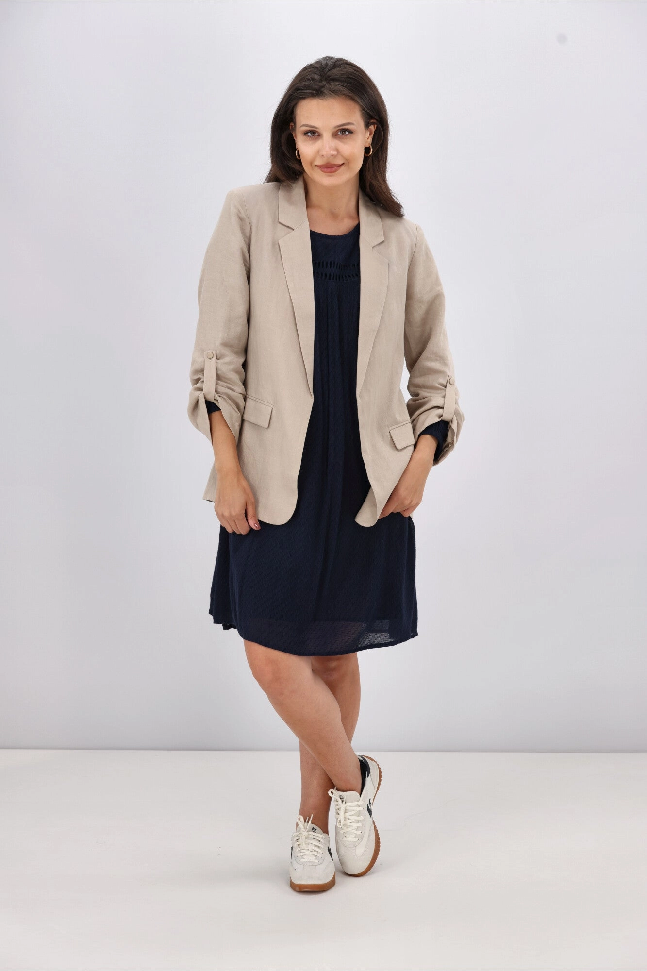 Gloss The Label Evelina Lace Detail Dress Navy