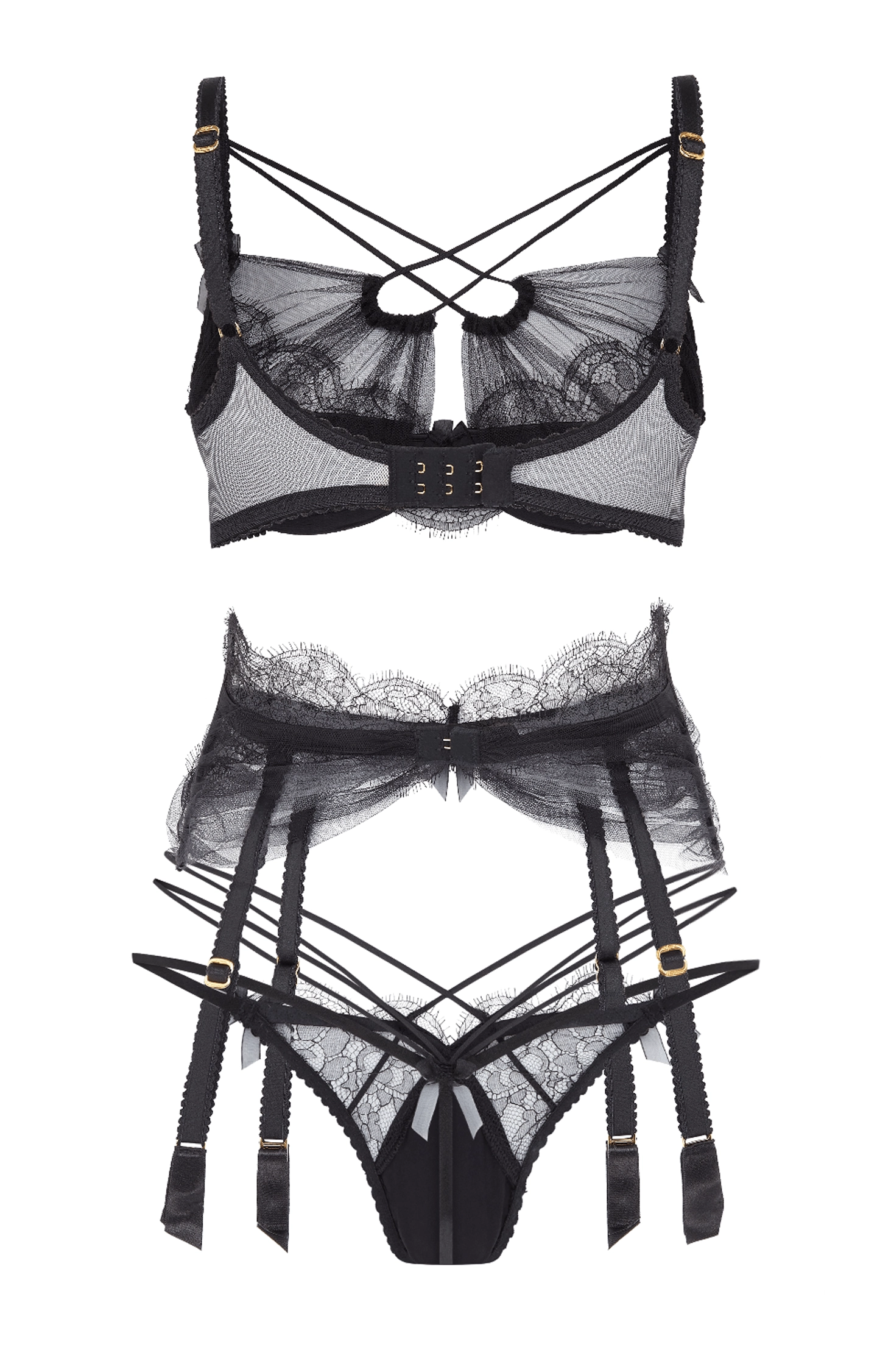 Halley Bra, Suspender and Thong Set