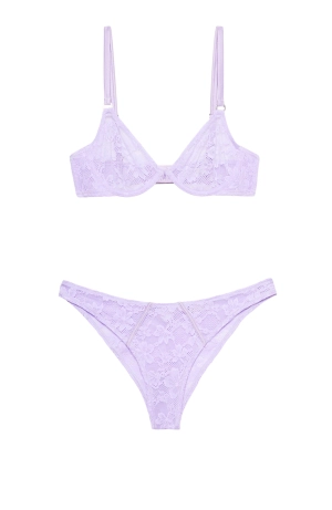 Le Stretch Lace Demi Bra and Cheeky Set