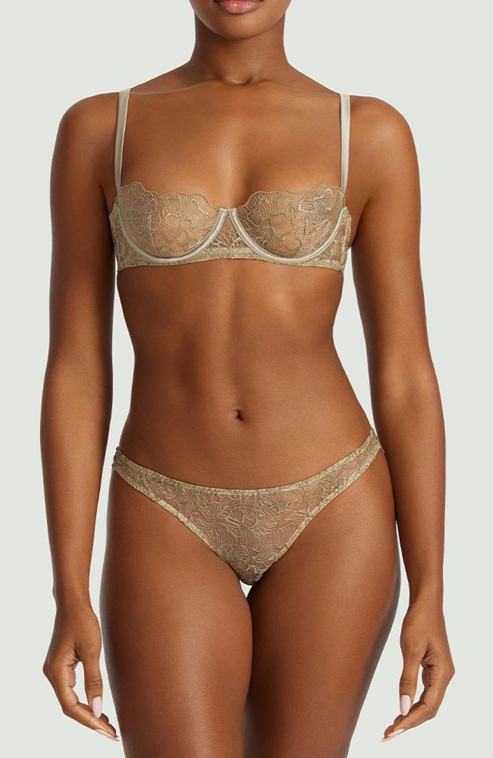 Lila Balcony Bra and Brazilian Knicker Set