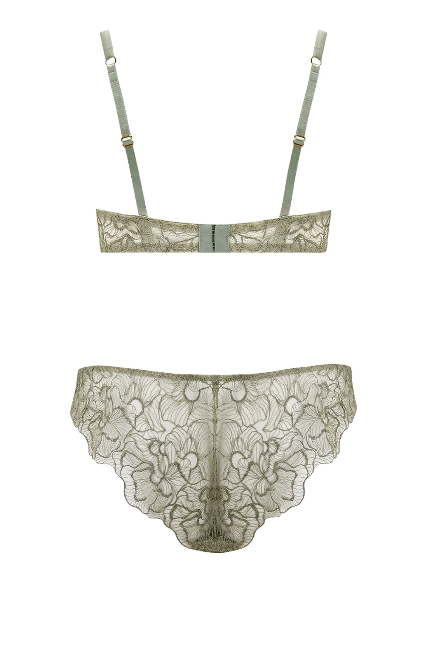 Lila Balcony Bra and Brazilian Knicker Set