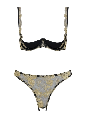 Oriana Quarter Cup Bra and Open Knicker Set