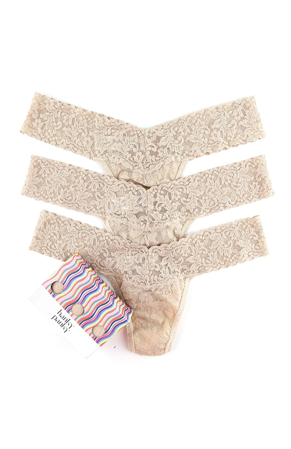 Signature Lace Low Rise Thong 3 Pack