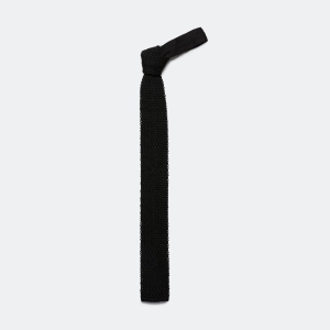 Silk Knit Tie Solid - Black