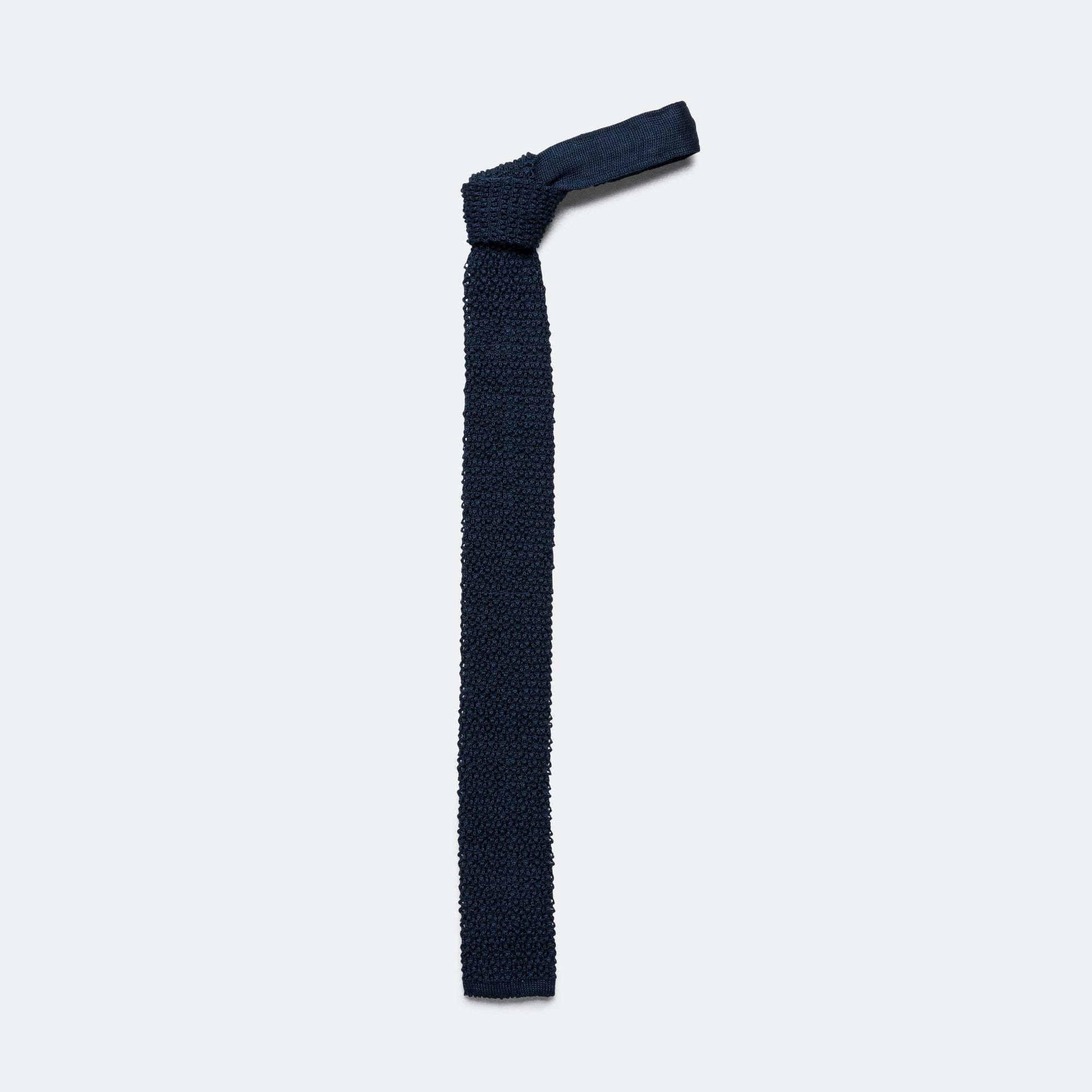 Silk Knit Tie Solid - Navy