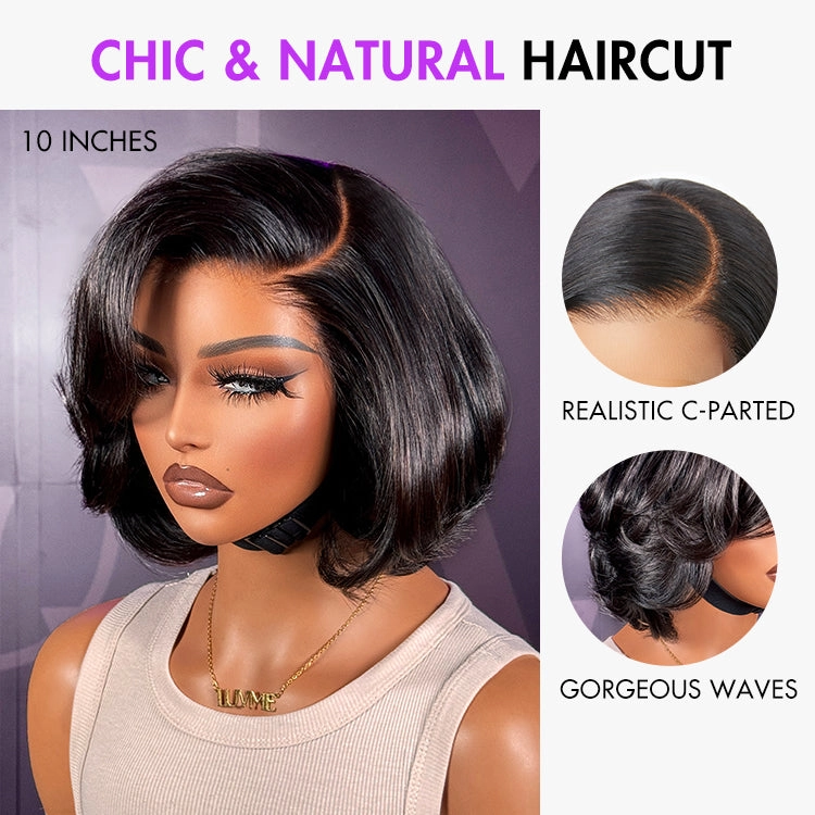 Special Deal | Chic & Natural Layered Bob Wig Ear-to-Ear Wide T Lace Glueless Human Hair Wig Pre-Cut Lace