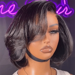Special Deal | Chic & Natural Layered Bob Wig Ear-to-Ear Wide T Lace Glueless Human Hair Wig Pre-Cut Lace