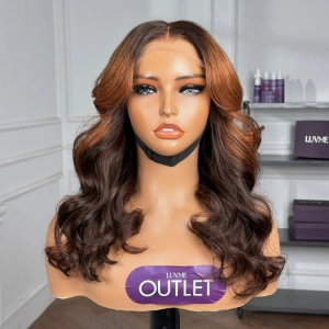 Special Deal | Elegant Copper Ombre Highlights Loose Wave Glueless 5x5 Closure Lace Wig Breathable Cap