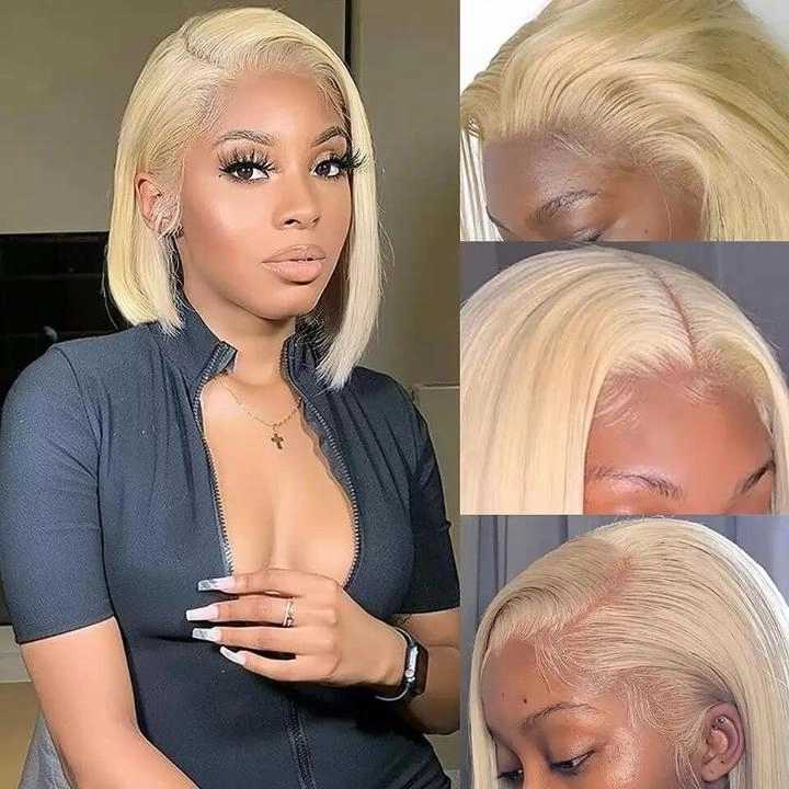 Tuneful 13x4 13x6 613 Blonde Bob Wigs Human Hair Lace Front Wigs 150% Density